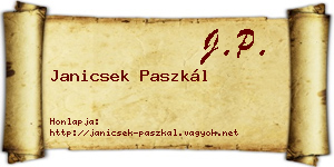 Janicsek Paszkál névjegykártya